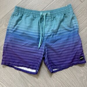 Oakley Men's Swim Trunks Board Shorts, Size 36, Blue/purple,Drawstring, No Liner